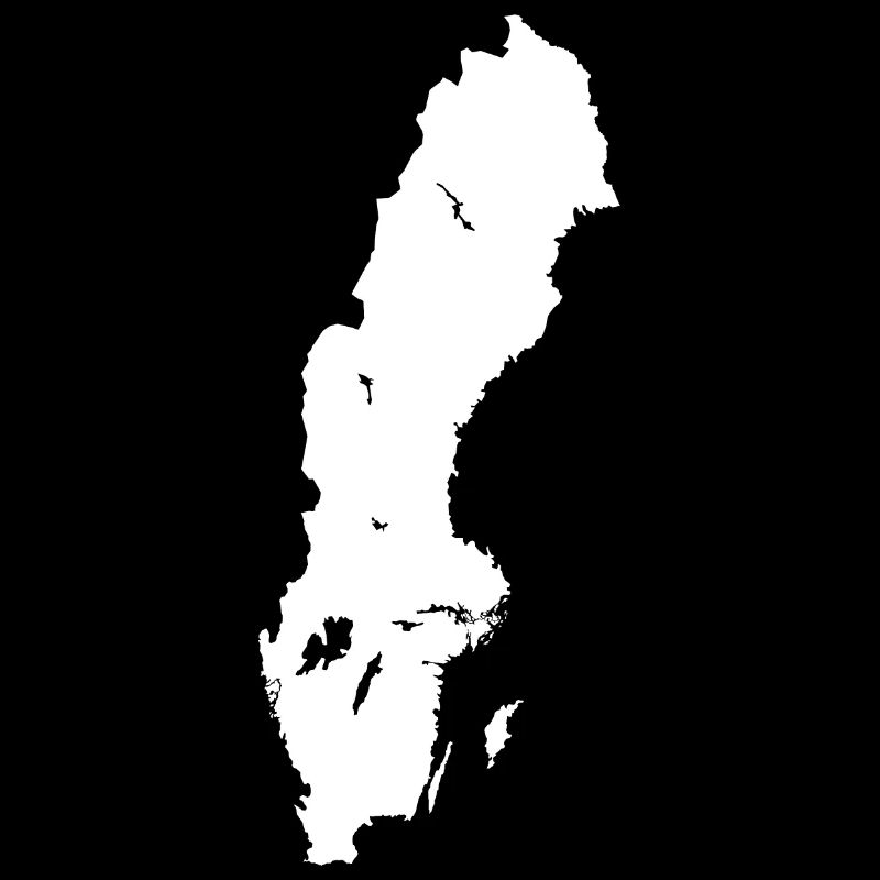 Sweden Map Outline Holiday Stickers White