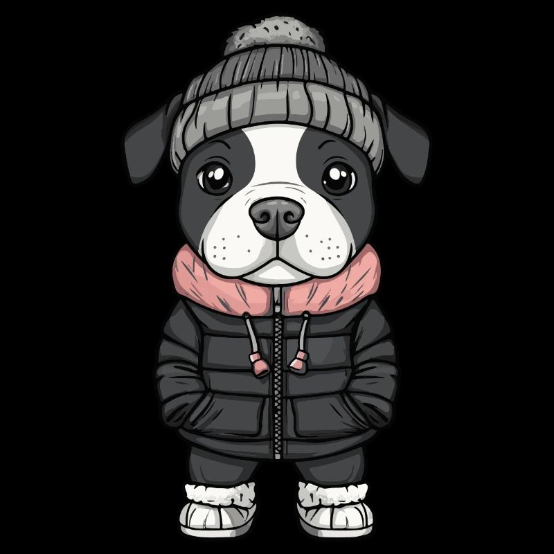 Pit Terrier Hund Winter