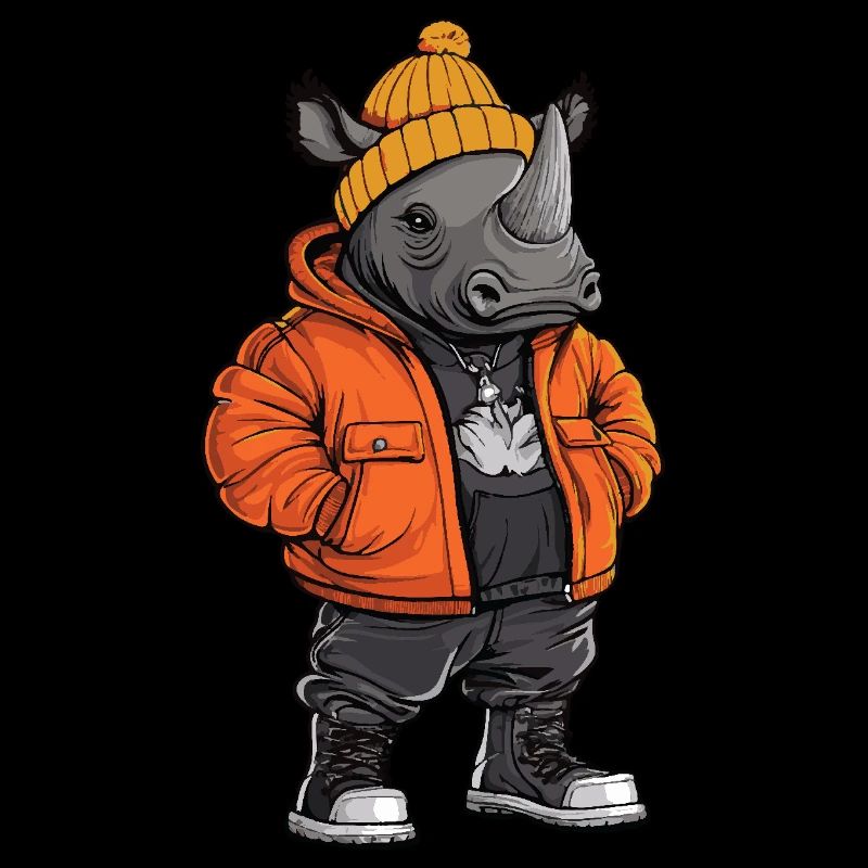 Rhino Funny Winter