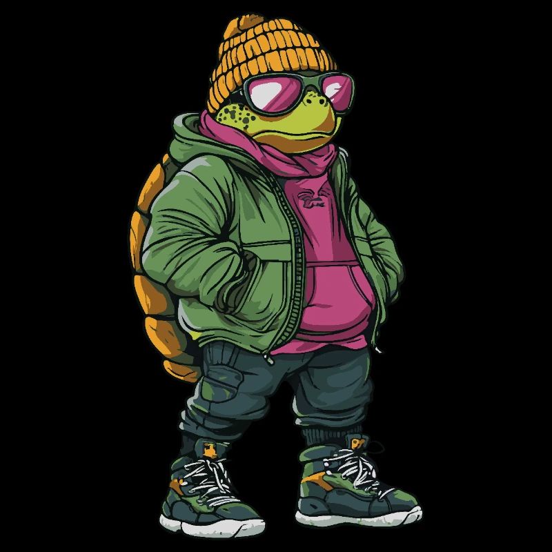 Turtle Funny Winter