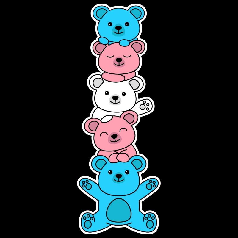 Trans flag bear design for proud trans people