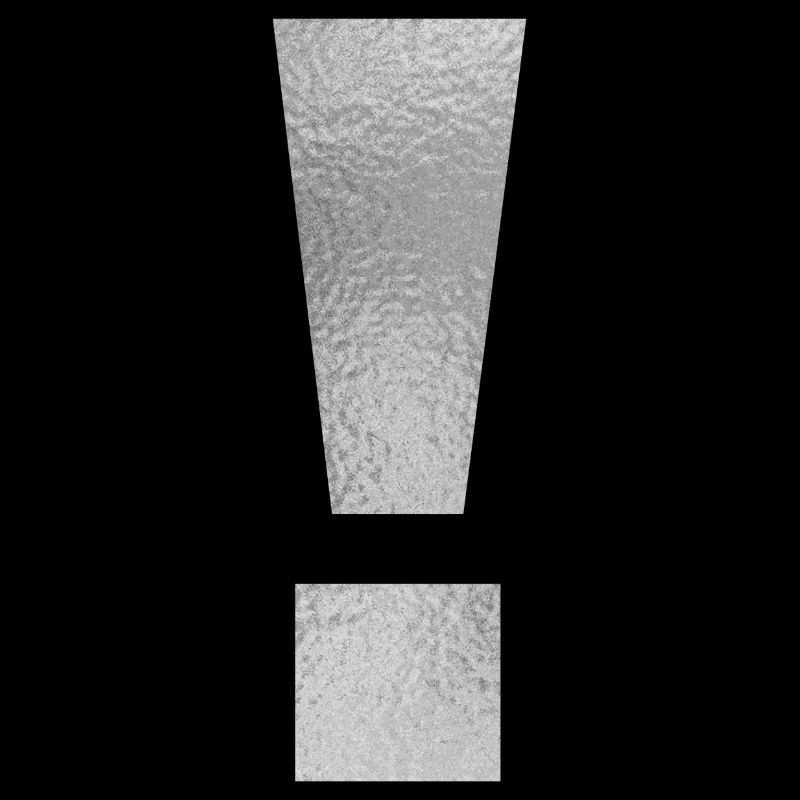 Punctuation mark exclamation mark ! Silver