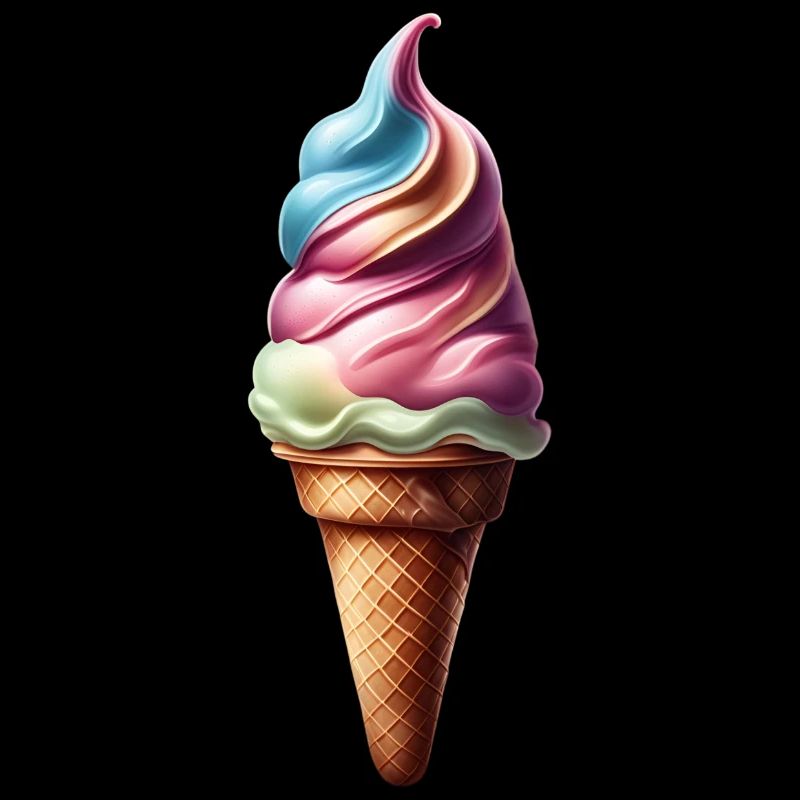 Délicieux cornet de glace coloré