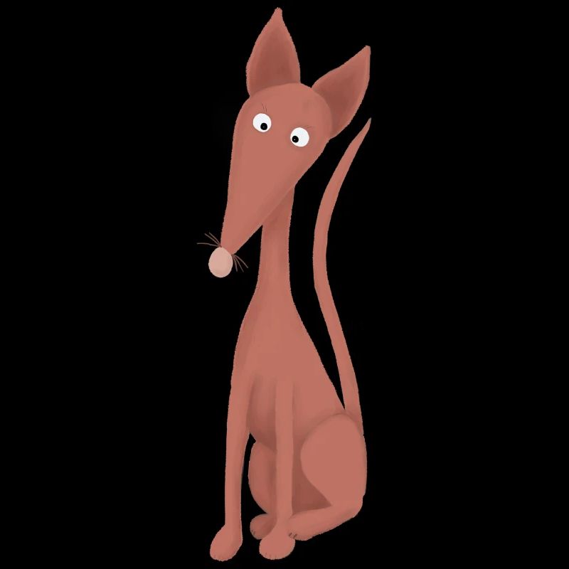 Podenco sitzend