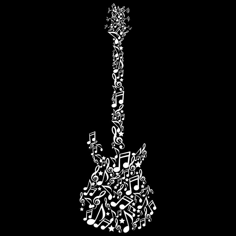 GUITARES MOTIF AVEC DES NOTES GUITARISTE GUITARISTE