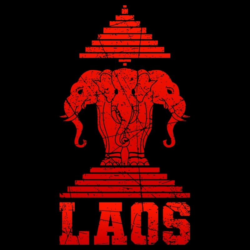 Laos Laote Laot Elephant Old Flag I Gift