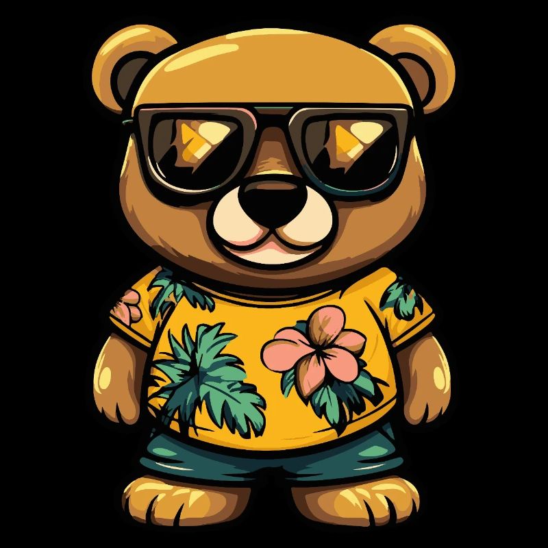 Bear Comic Cool Summer