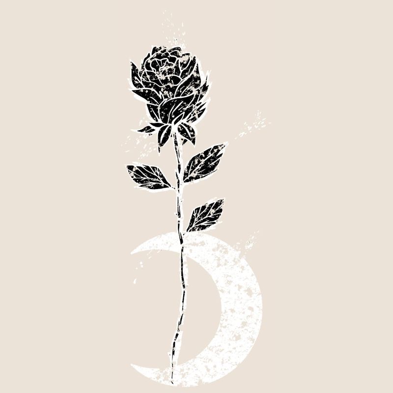 Rose avec lune