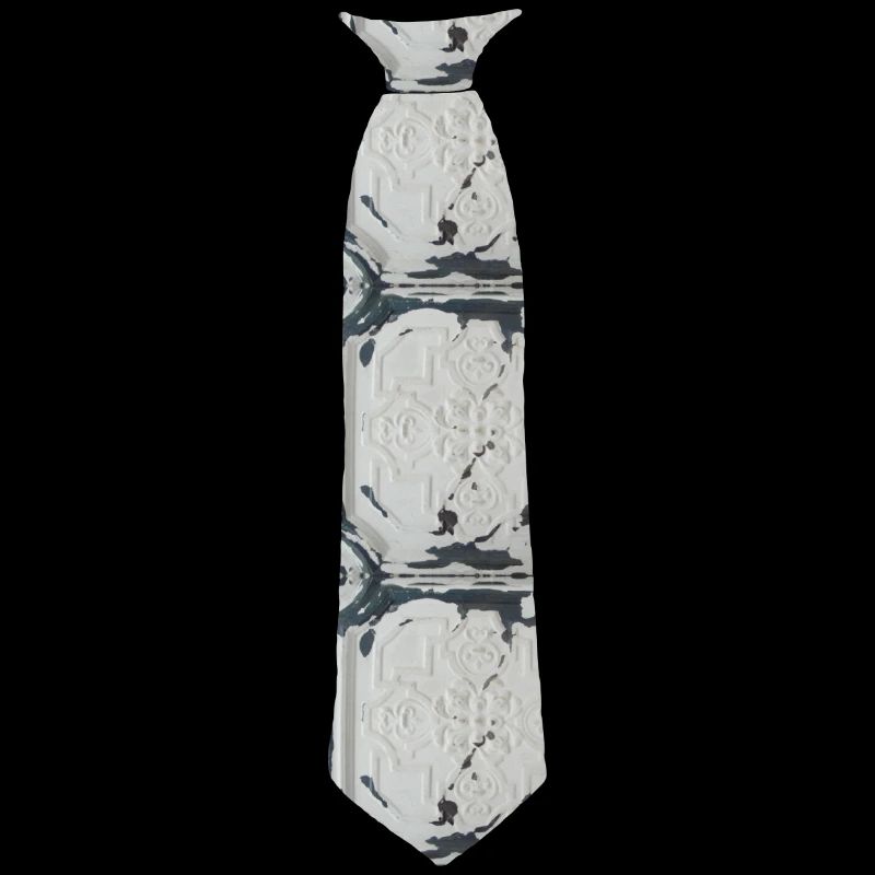 Gray Tie Pattern Smudging Style - Printed