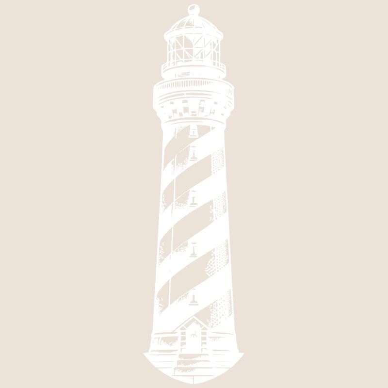 Striped lighthouse on the coast