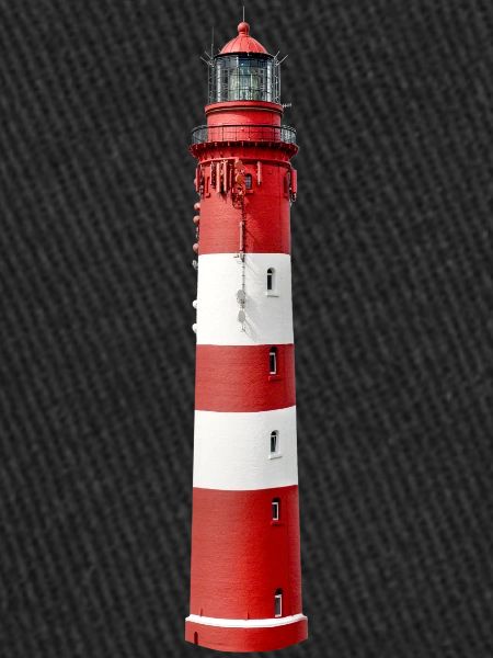 Lighthouse exposed, red white