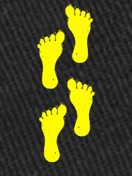 yellow left foot walk
