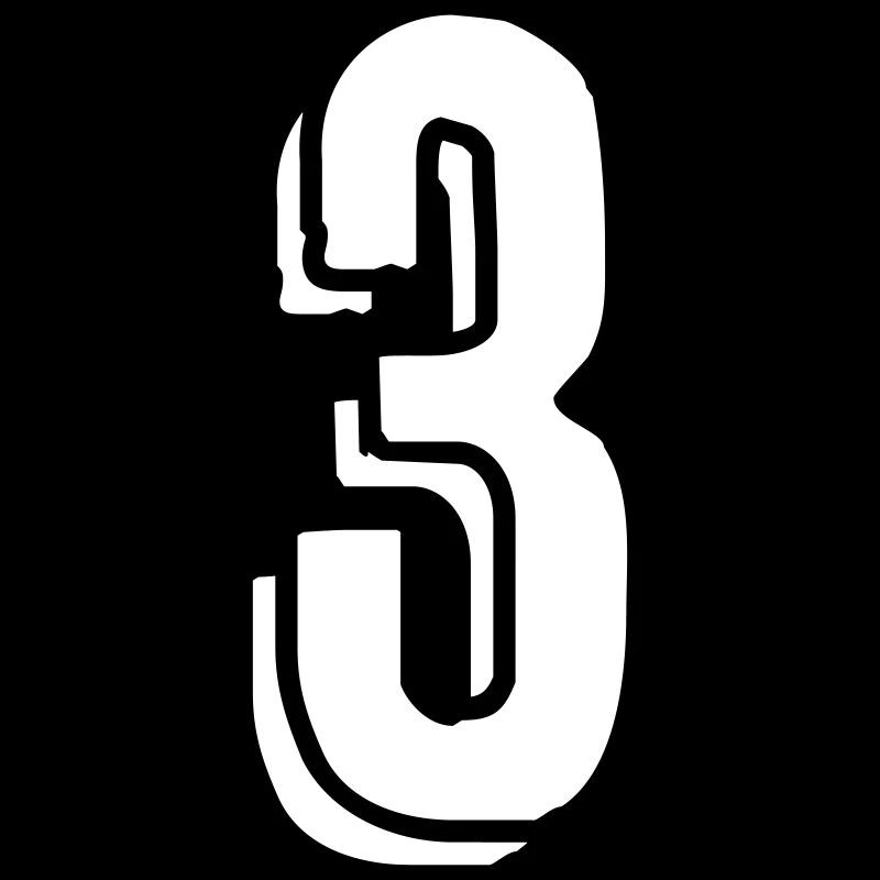 Jersey number 3 - Number - Three