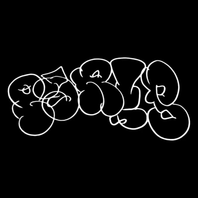 Paris Bubble Graffiti Dessin au trait en noir et blanc