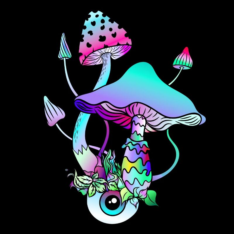 Champignons magiques Art psychédélique