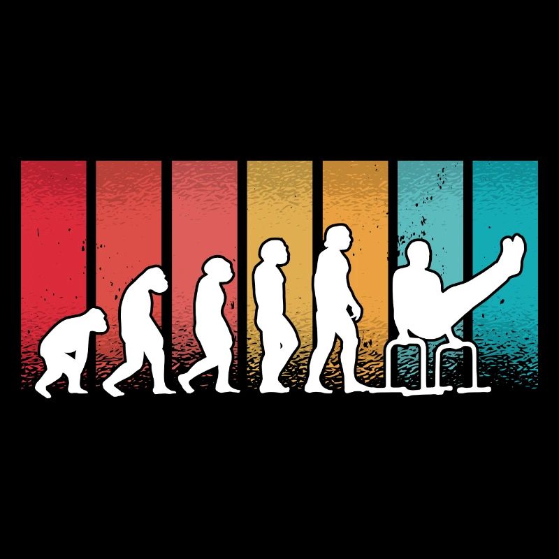 Evolution de l’homme Calisthenics Retro Vintage