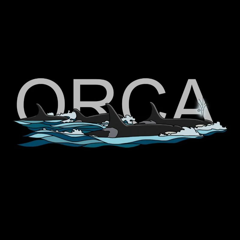 Orca mit Text