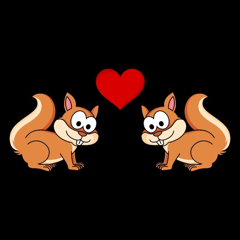 Eichhörnchen Comic Paar Liebe