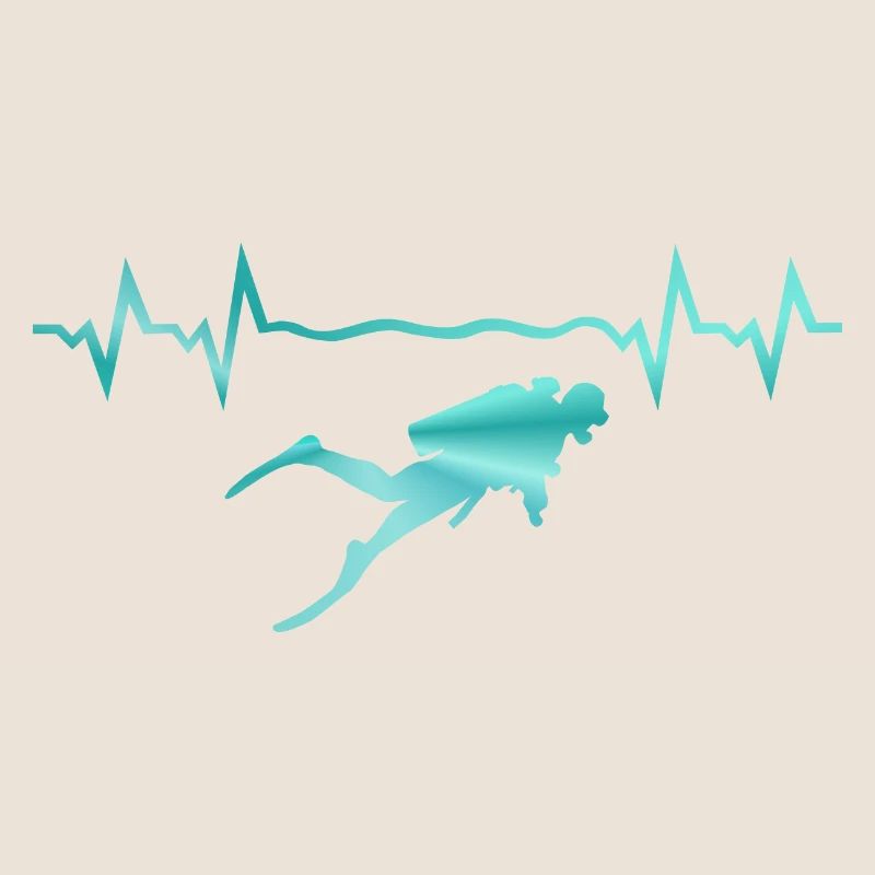 Divers with heartbeat, diving
