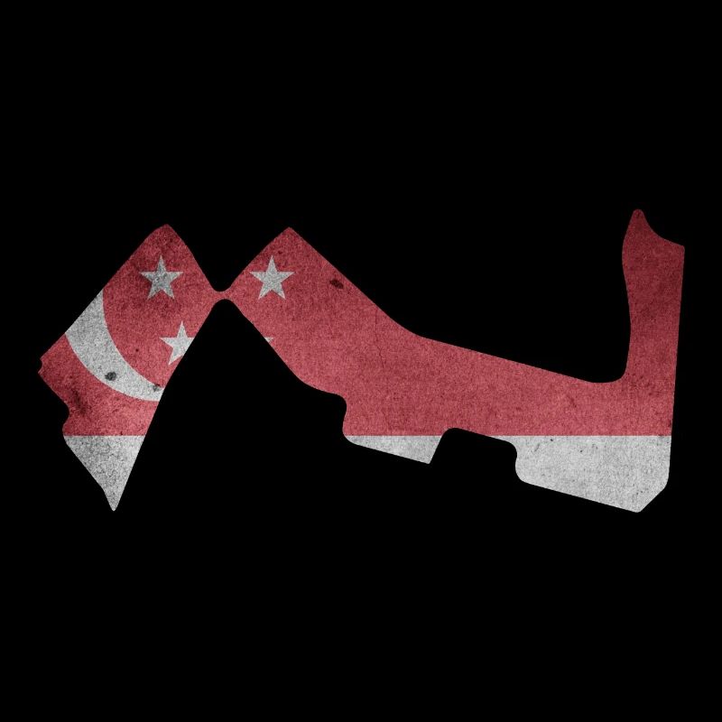 Circuit de Singapour avec drapeau