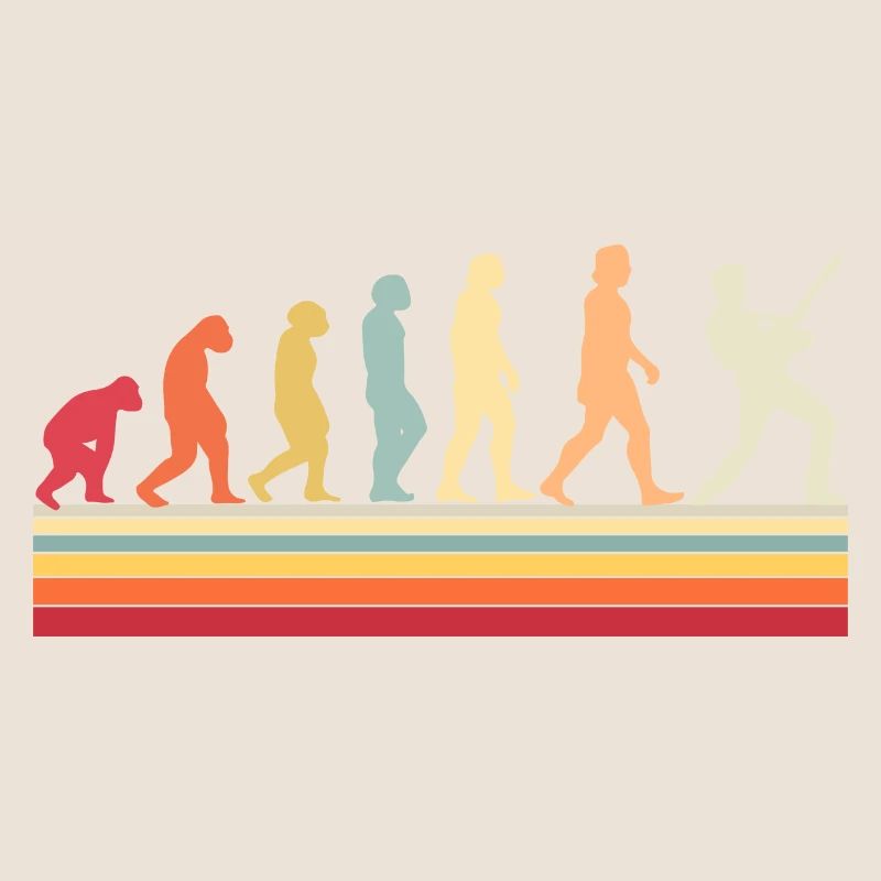 Human Evolution Guitar Band Retro Vintage