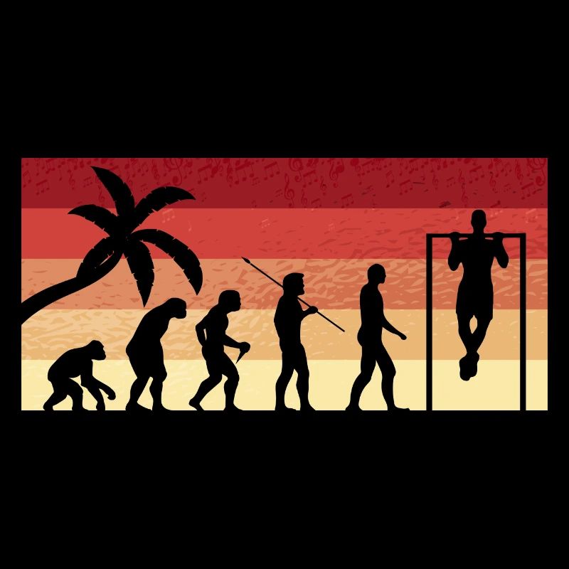 Evolution de l’homme Calisthenics Retro Vintage