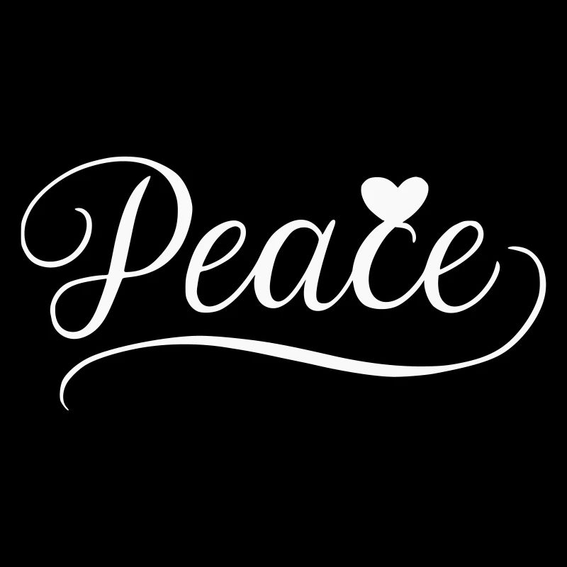 Peace - Peace with Heart Handwriting Illustration