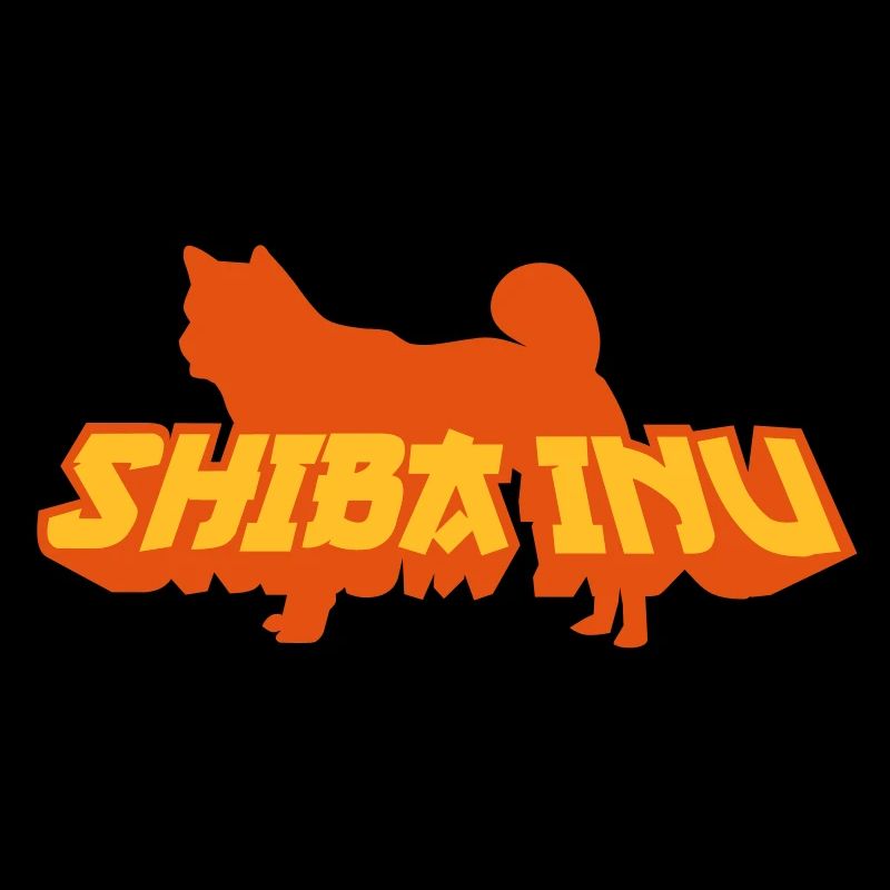 Shiba Inu lettrage Silhouette