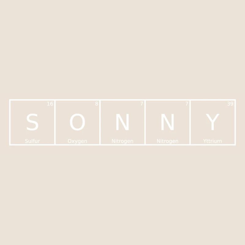 Sonny Name First Name Chemistry Periodic Table Elements