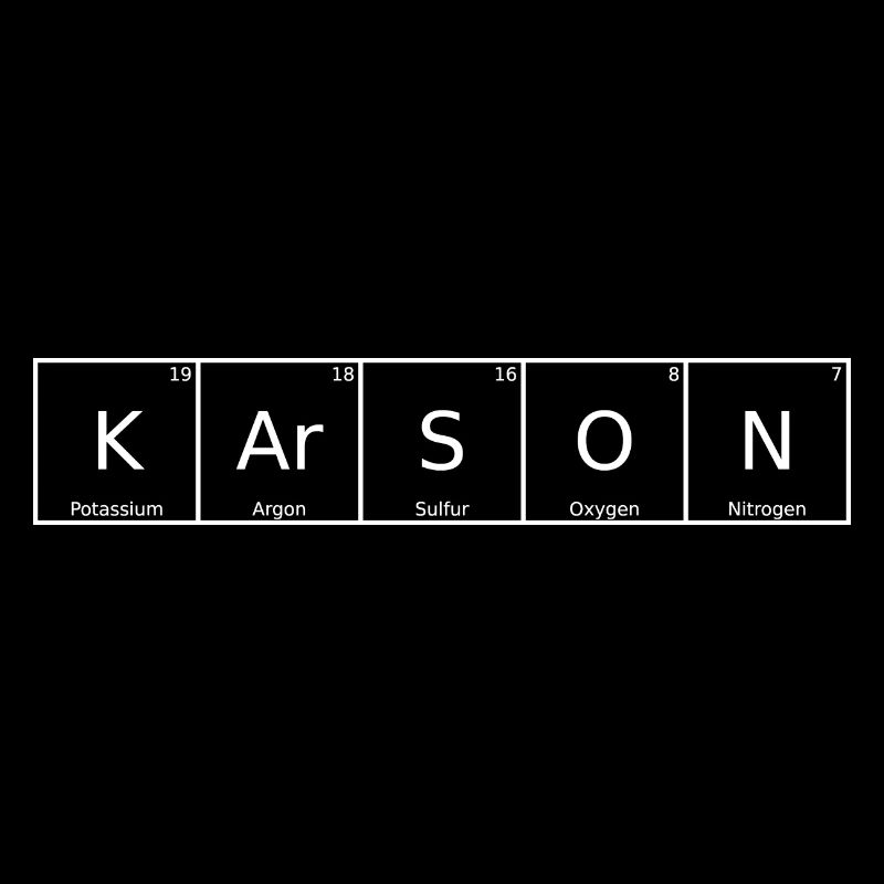 Karson Surname First Name Chemistry Periodic Table Elements