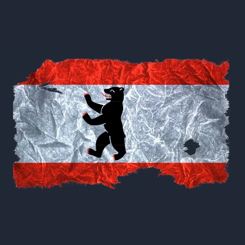 Regard drapeau Berlin / drapeau de cru utilisé