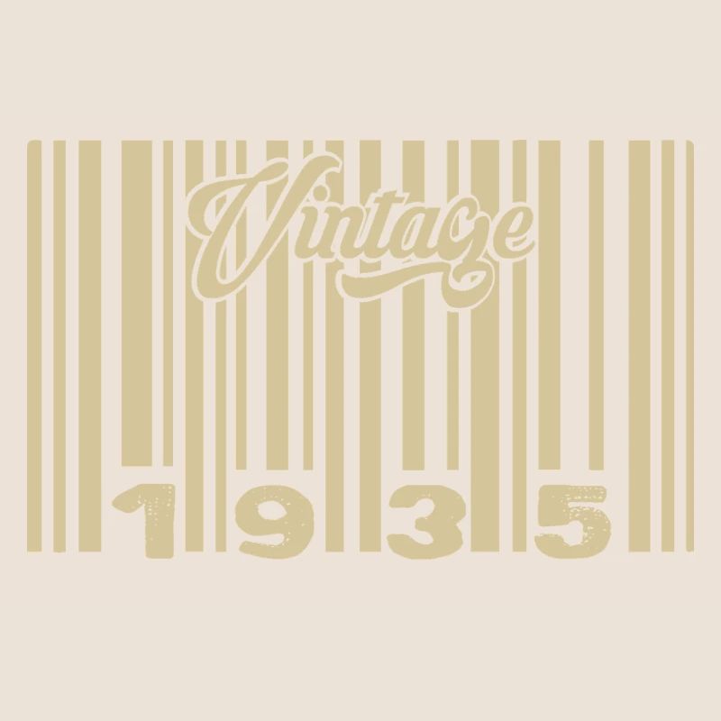 vintage 1935 Code barre 1935: Année 2025.