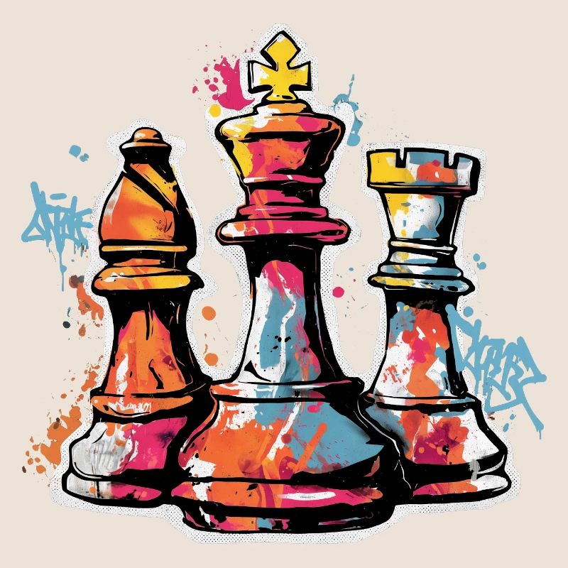 Chess Graffiti Figures Design for Men Gift