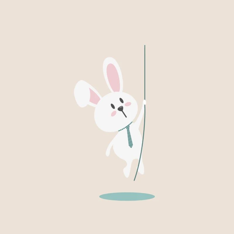 Mignon lapin de Pâques avec cravate – Design de lapin