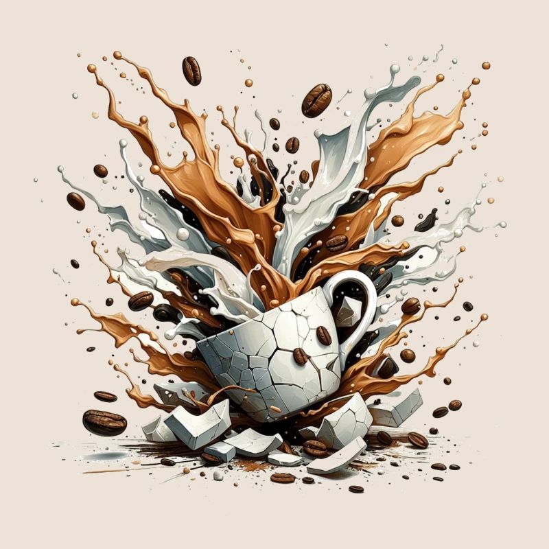 Explodierter Kaffee - 100 % Koffein