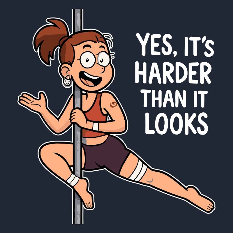 Dessin animé de pole dance – Plus difficile qu’il n’y paraît