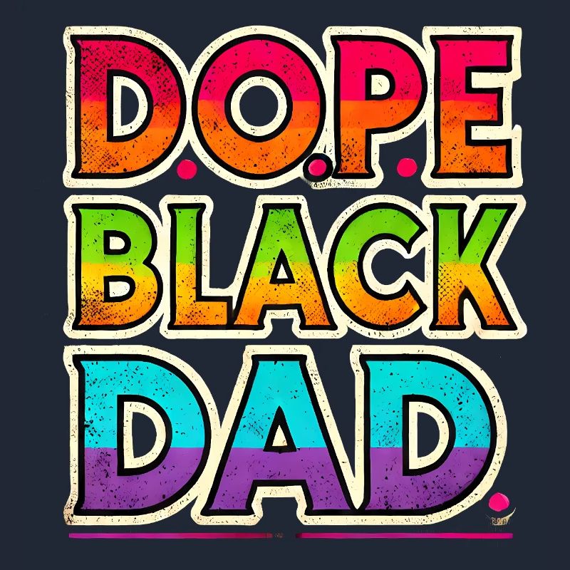 Cool Black Dad Rainbow Design