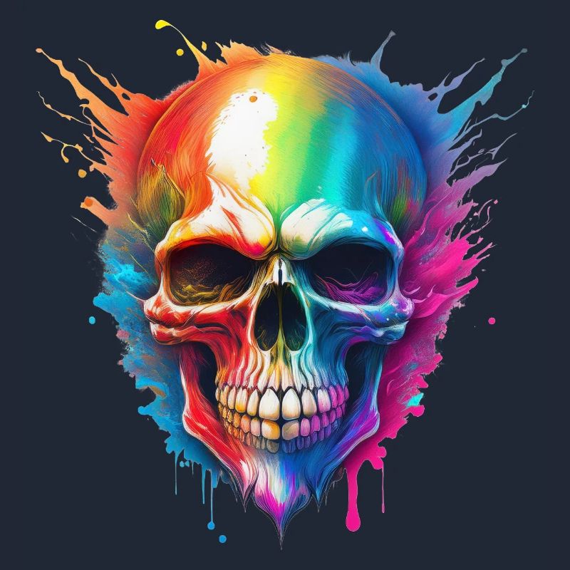 Regenbogen-Schädel Farbexplosion