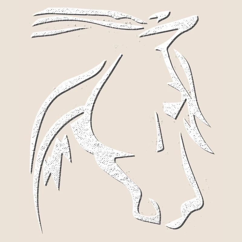 Tête de cheval - dessin de cheval - équitation - cavalière