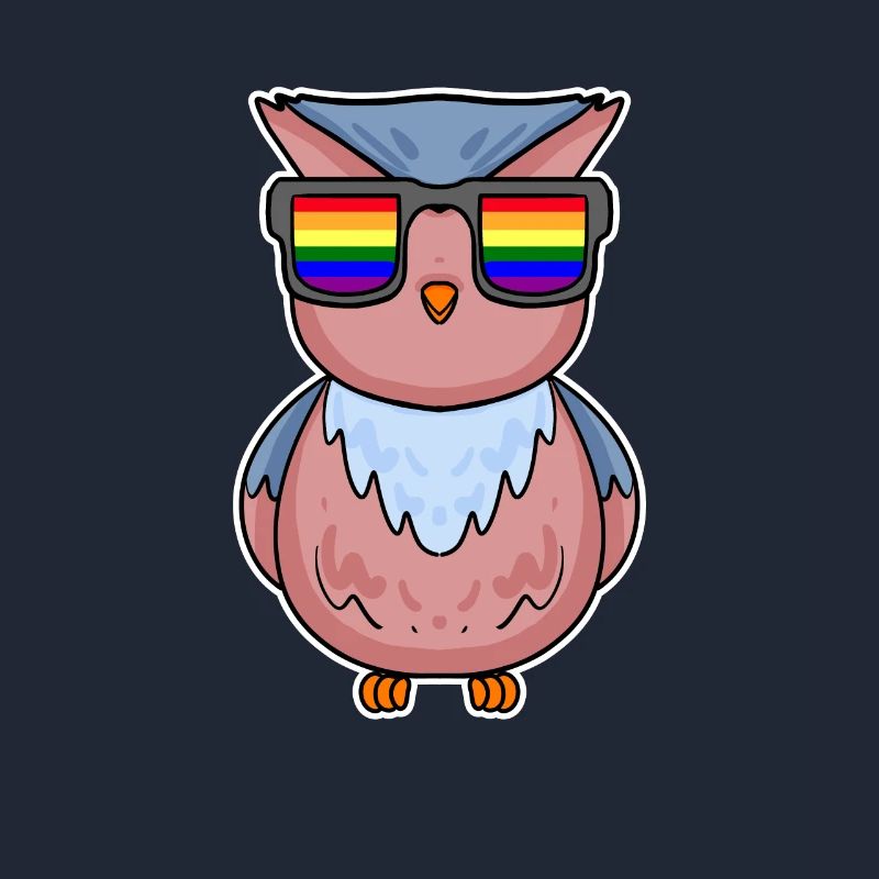 Regenbogen - Eule mit Brille