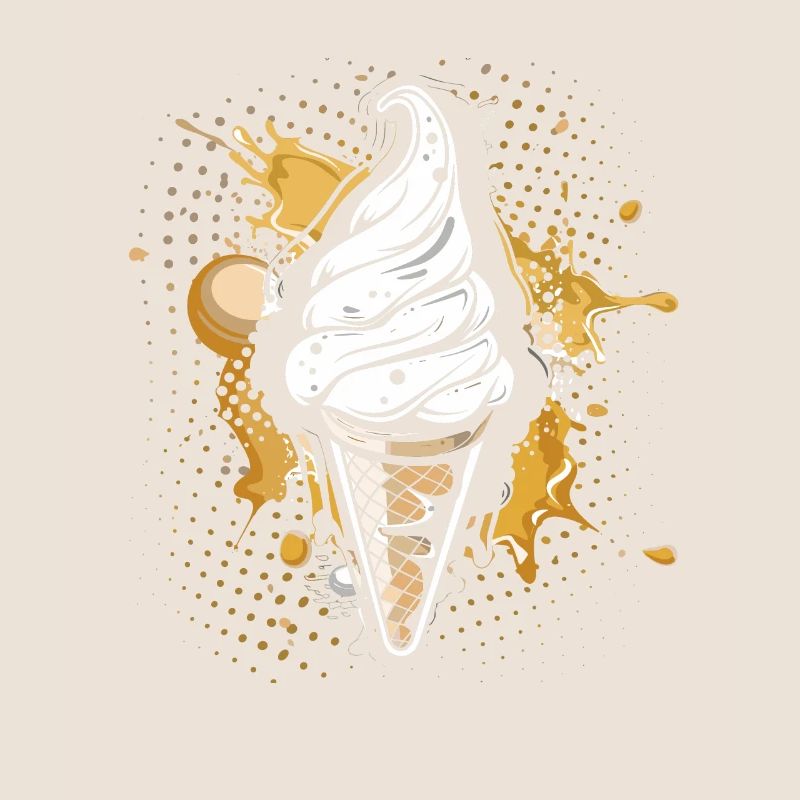 Cornet de crème glacée Éclaboussures de couleur