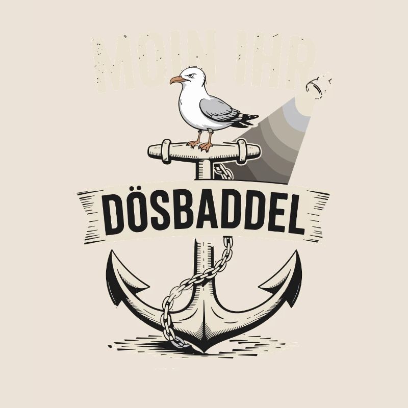  Moin Ihr Dösbaddel Maritimer Spruch Möwe Anker