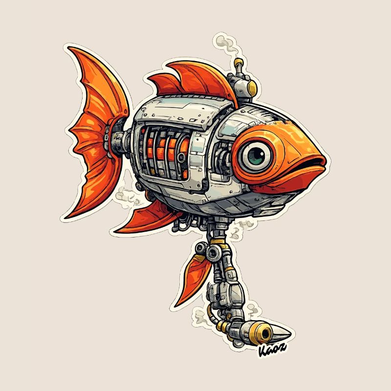 Steampunk Fish Robot Robot Fish