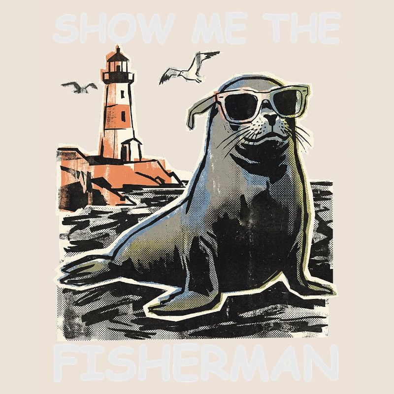 Funny seal looking for fish