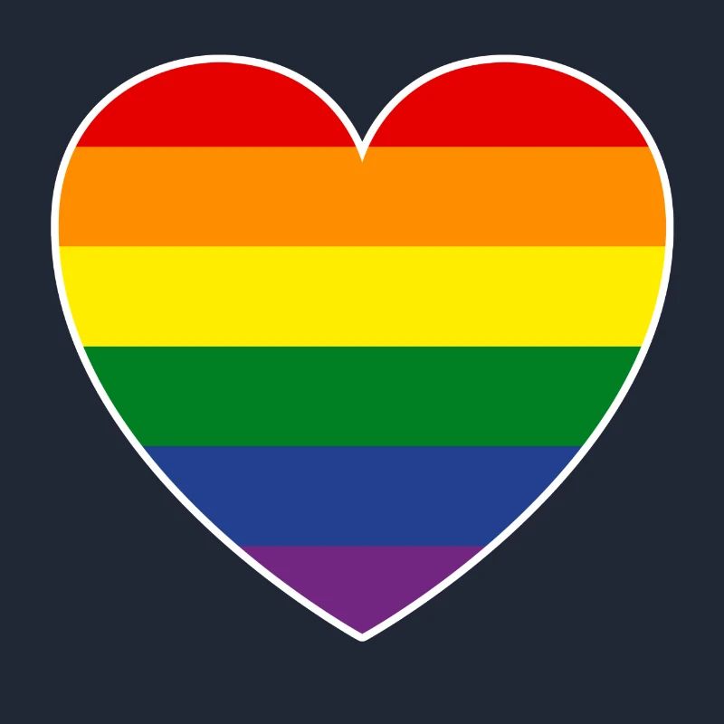 LGTB Pride drapeau en forme de cœur, classique
