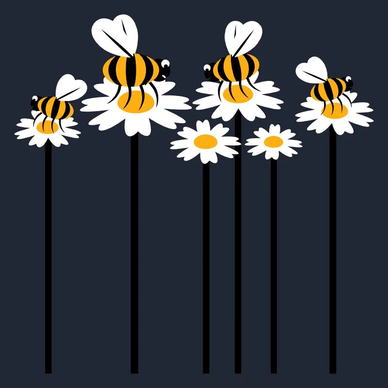 Beaucoup d’abeilles, de bourdons, de marguerites, de fleurs pollinisatrices
