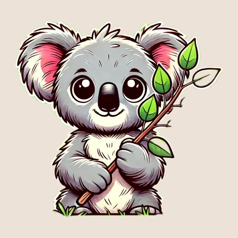 Koala with eucalyptus