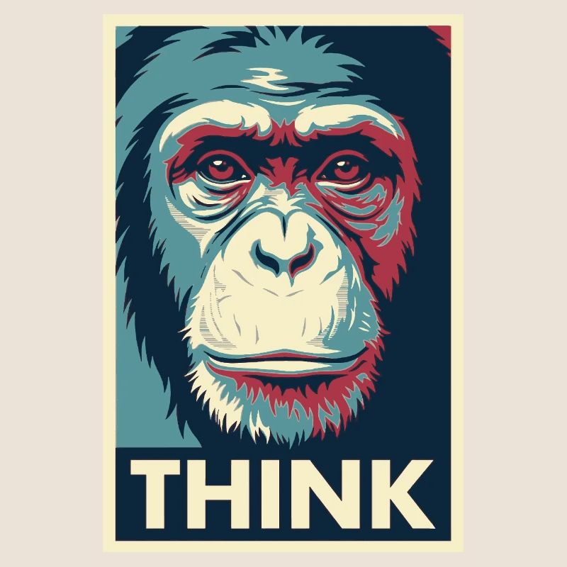 Affiche pop art Monkey Thinking