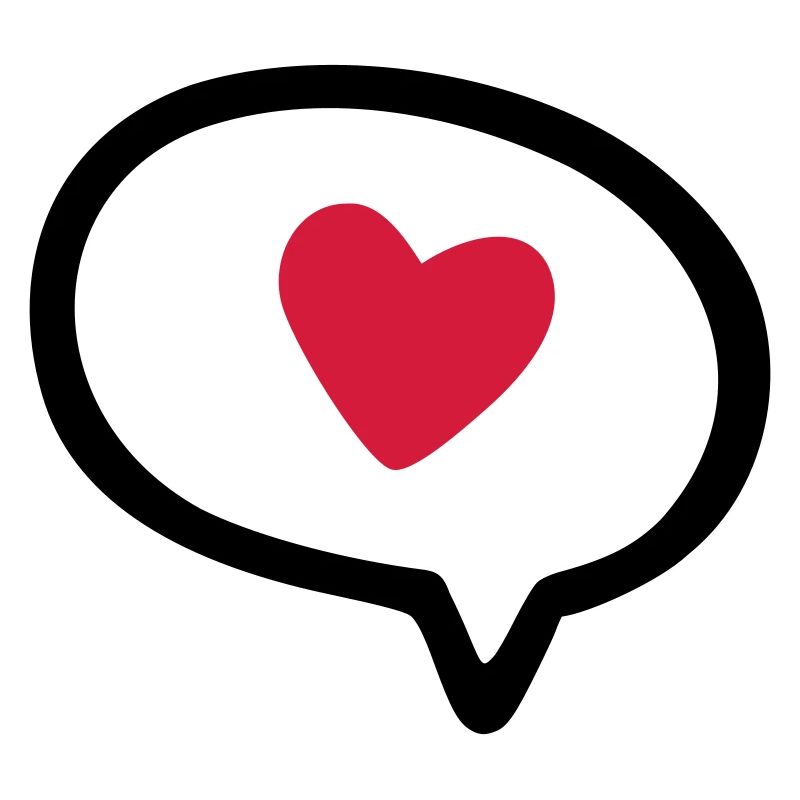 Speech bubble with heart