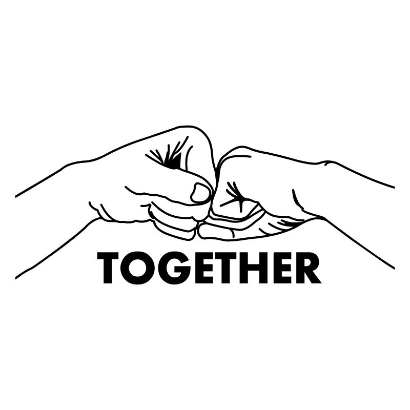 Collaboration gestuelle, travail d’équipe avec texte ensemble